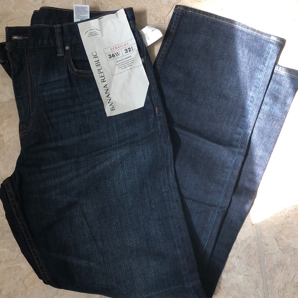 3 pairs Banana Republic straight leg jeans 36x32